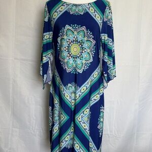 Saint Tropez West Blue and Green Geometric Dress